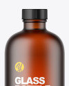 Frosted Amber Glass Bottle Mockup