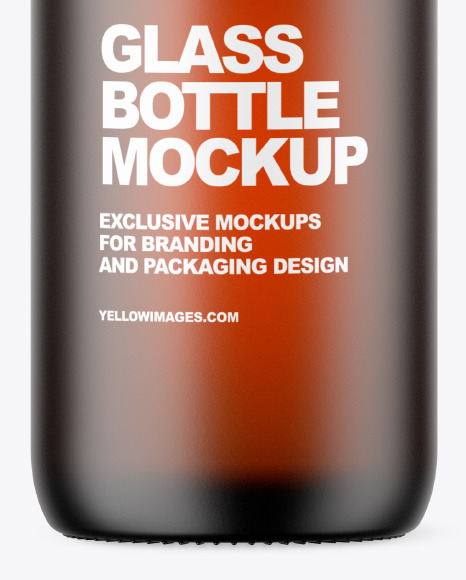 Frosted Amber Glass Bottle Mockup