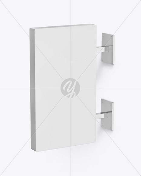 Metallic Rectangular Signboard Mockup