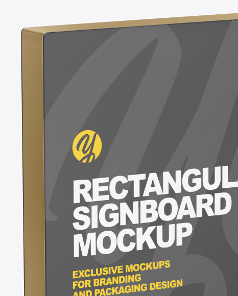 Metallic Rectangular Signboard Mockup