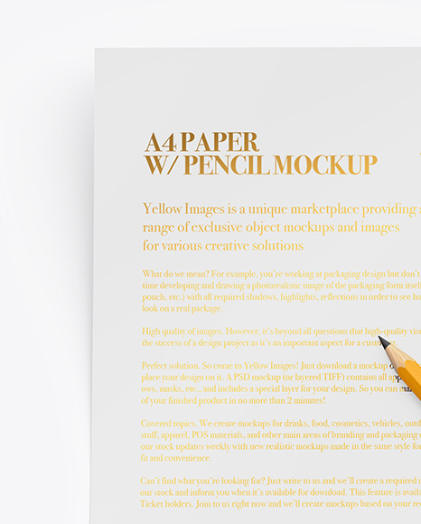 Paper With Pencil Mockup