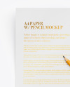 Paper With Pencil Mockup