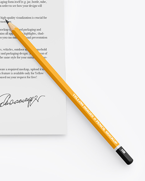 Paper With Pencil Mockup