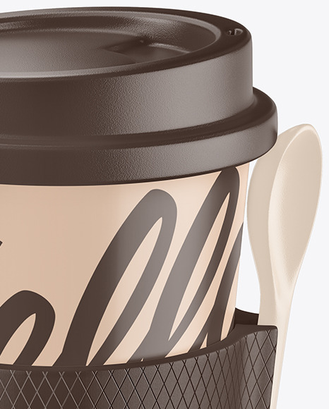 Thermocup With a Spoon Mockup