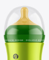 Metallic Baby Bottle Mockup