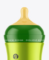 Metallic Baby Bottle Mockup