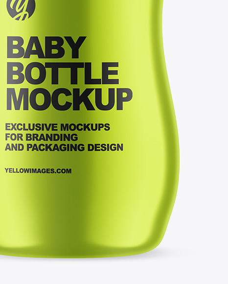 Metallic Baby Bottle Mockup