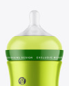 Metallic Baby Bottle Mockup