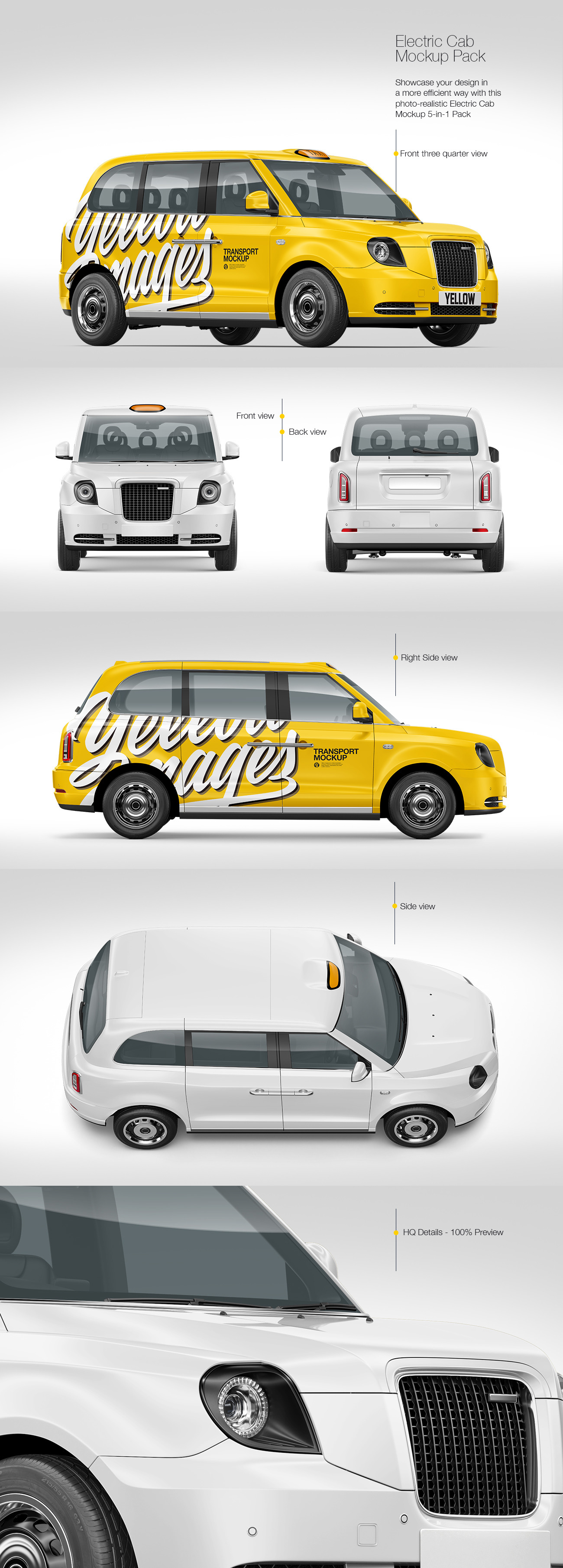 Electric Cab Mockup Pack Electric Cab Mockup Pack
