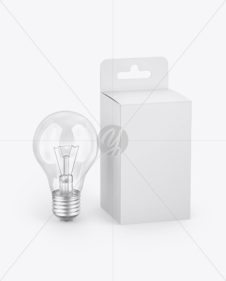 Light Bulb W/ Paper Box Mockup