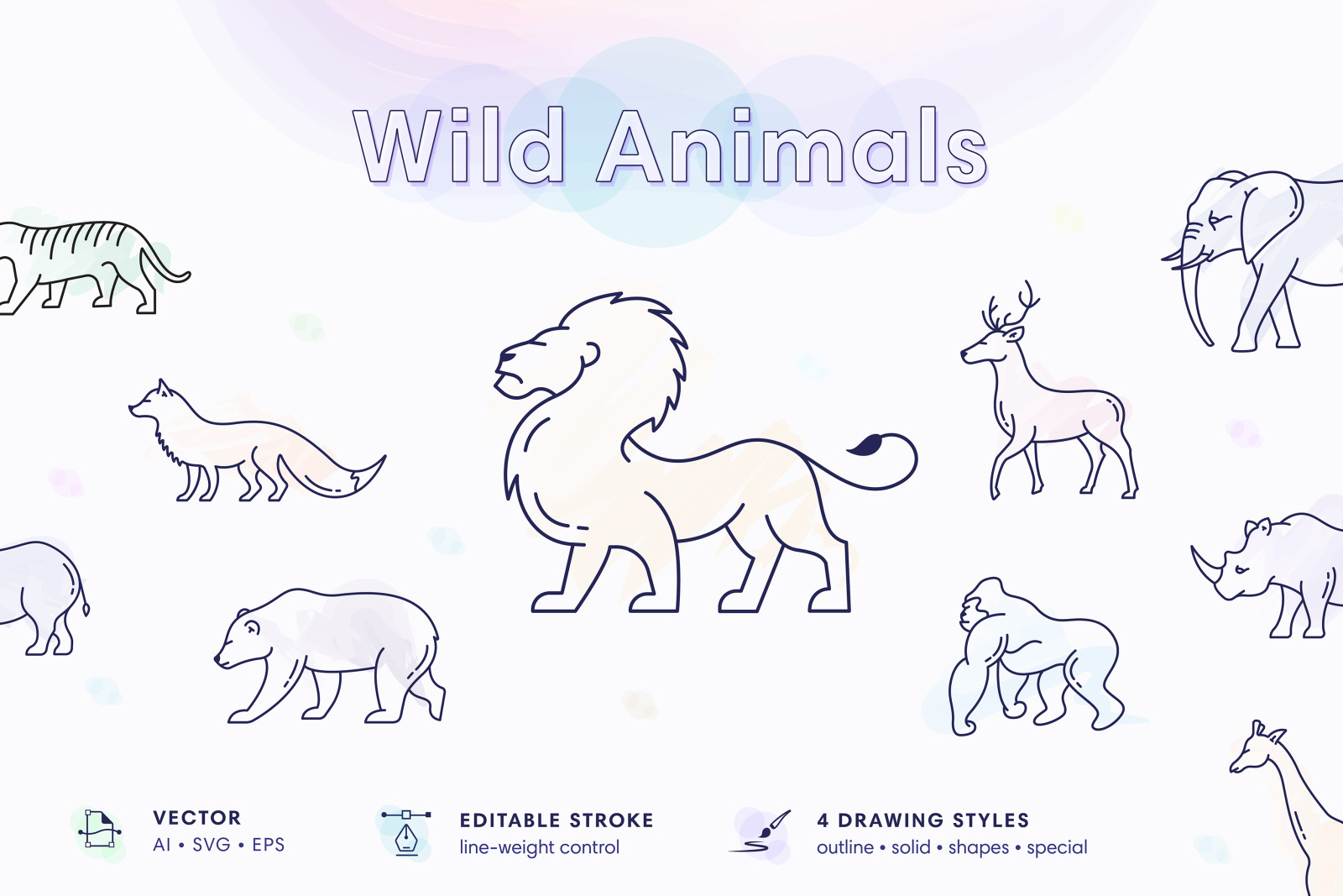 Wild Animals Icon Set