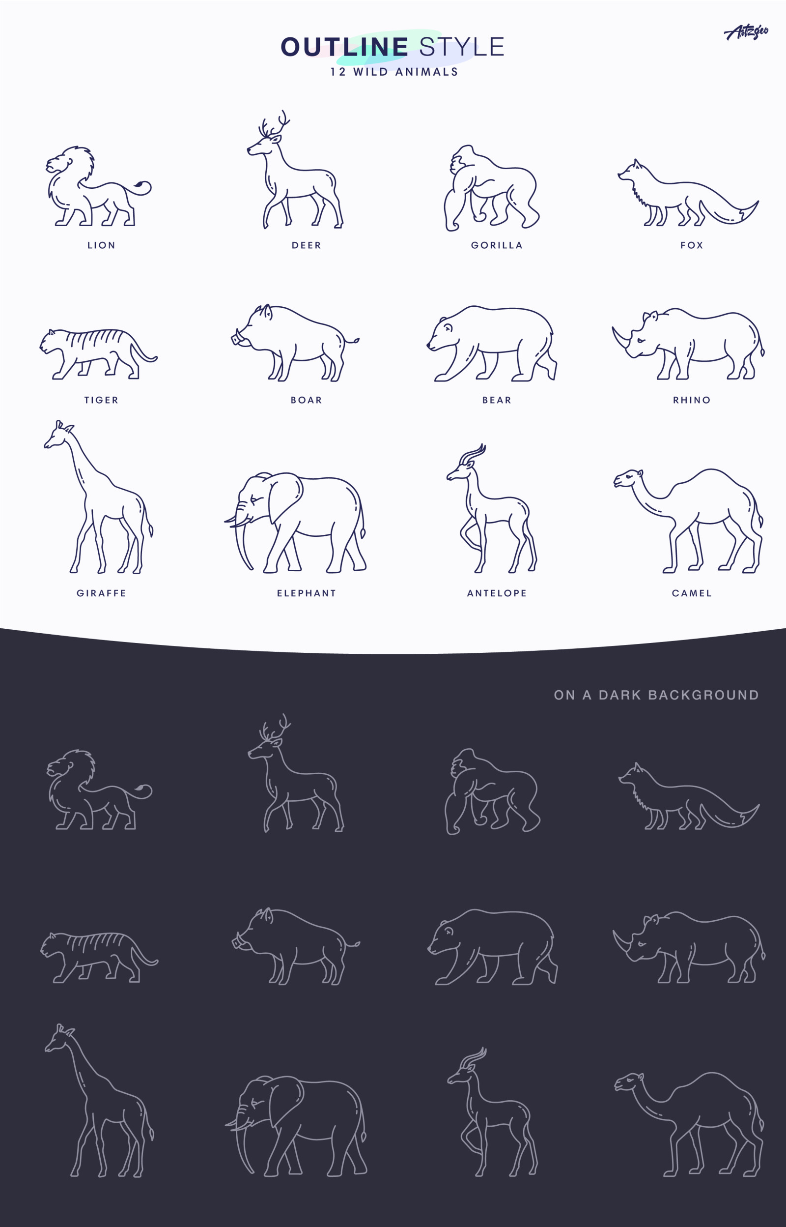 Wild Animals Icon Set