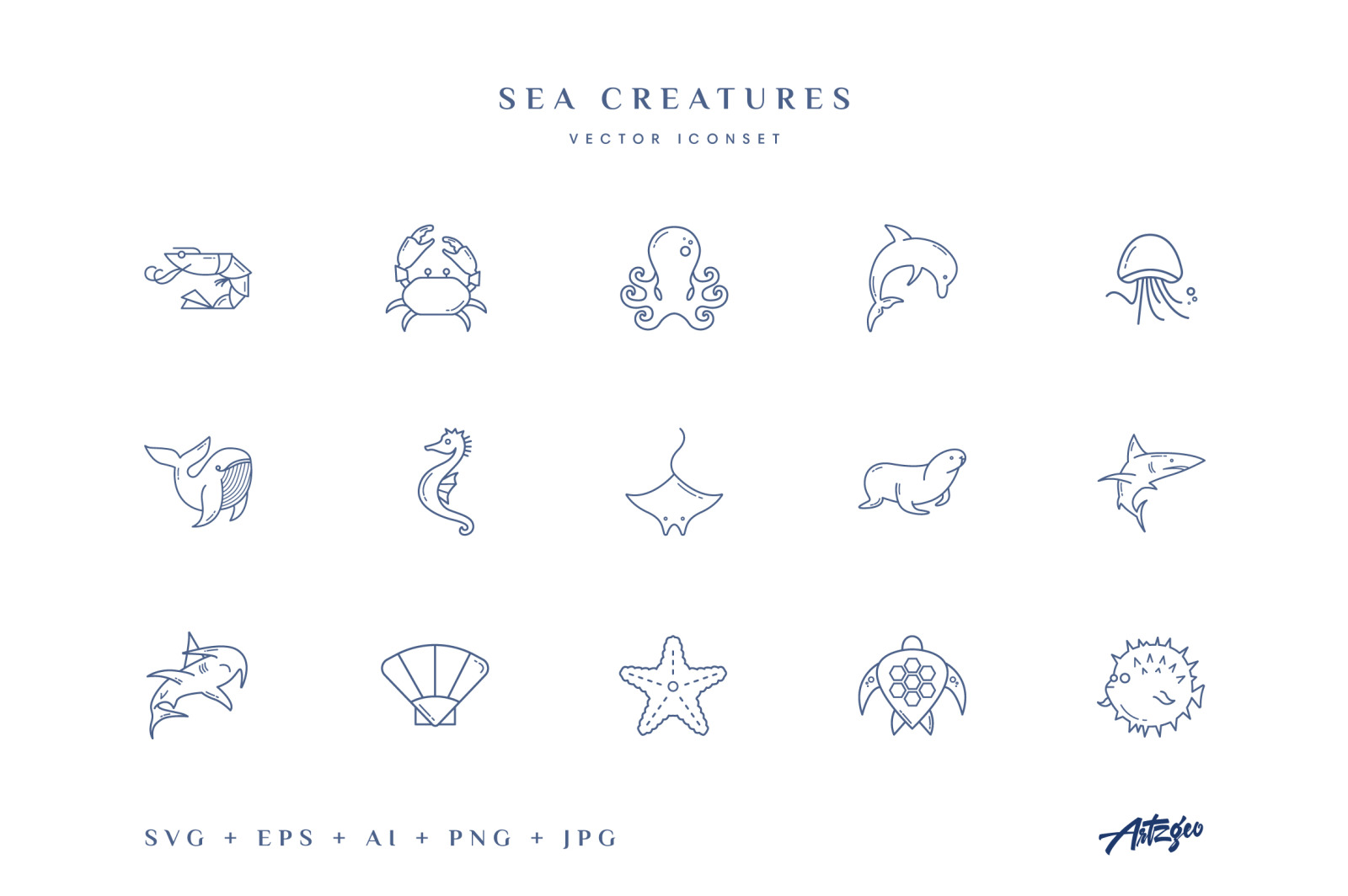 Sea Creatures (vector icons)