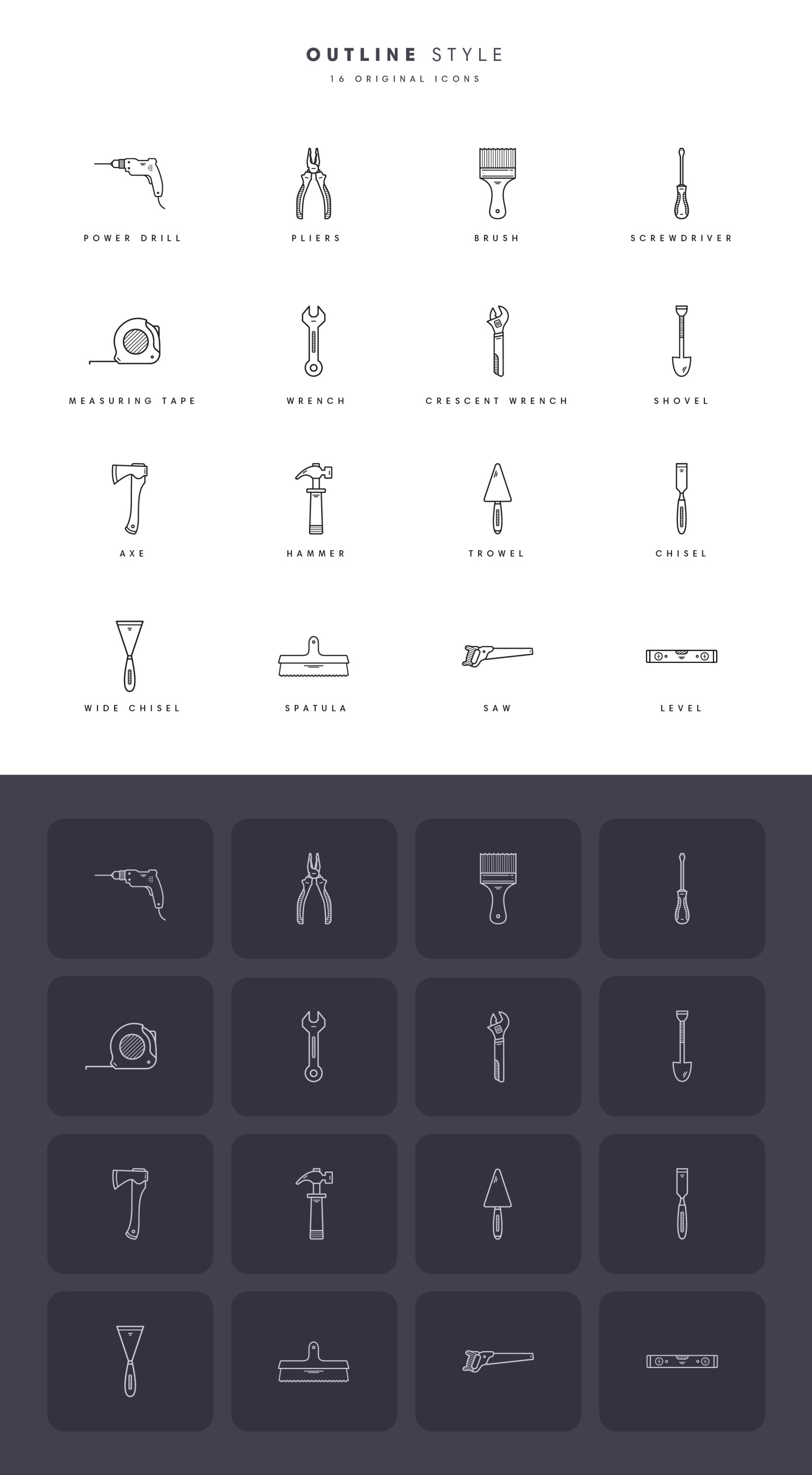 Construction tools (vector icons)