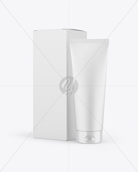 Cosmetic Tube with Box Mockup