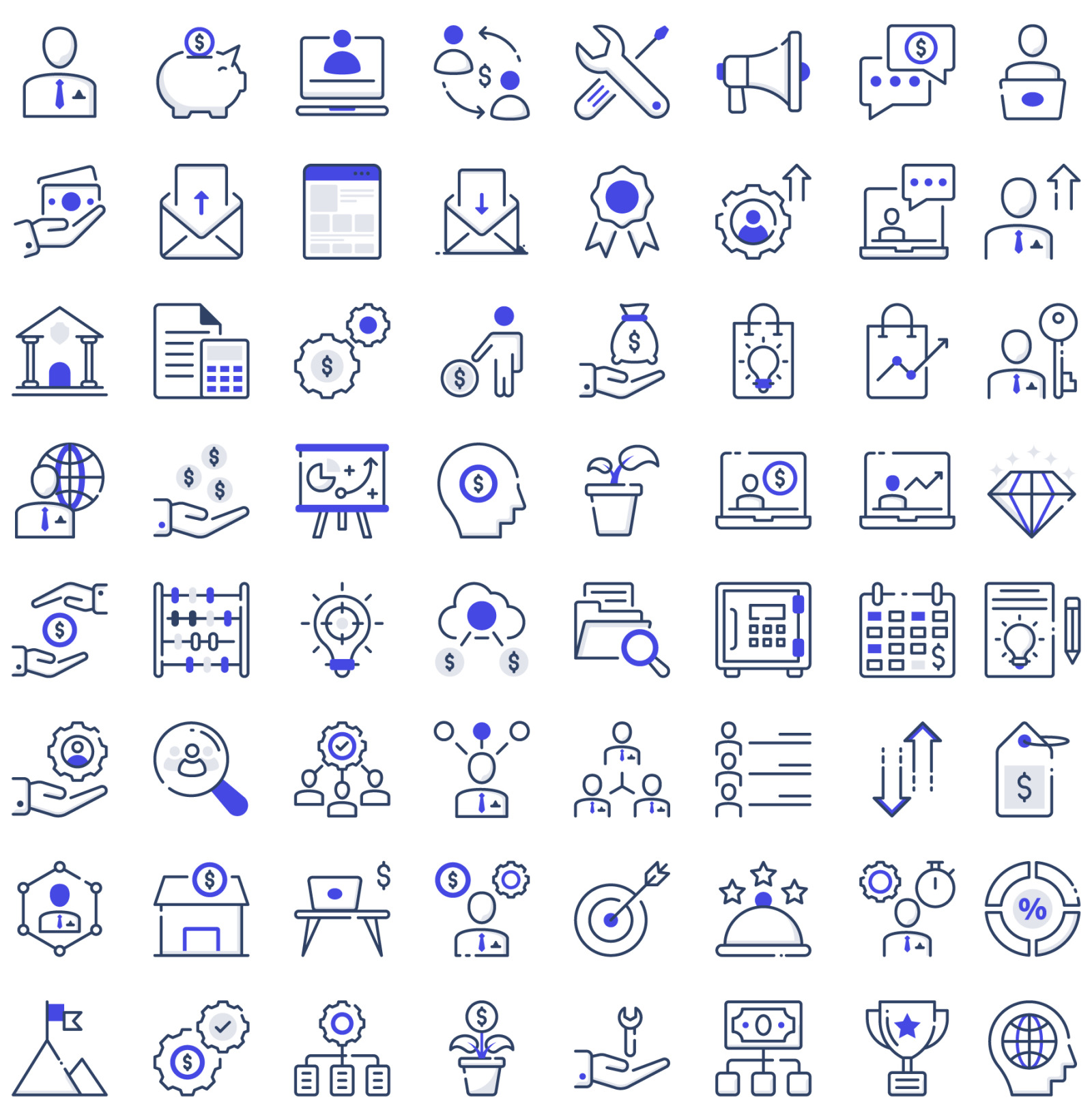 60+ Business Colored Line Icons 60+ Business Colored Line Icons