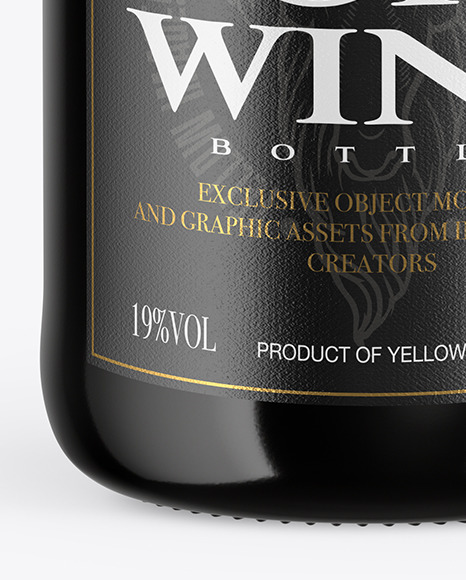 Amber Glass Port Wine Bottle Mockup