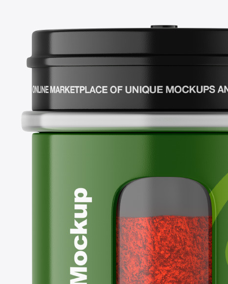 Glossy Spice Jar w/ Paprika Mockup