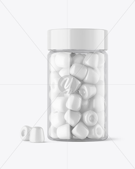 Plastic Bottle with Gummies Mockup Plastic Bottle with Gummies Mockup