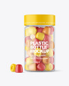 Plastic Bottle with Gummies Mockup Plastic Bottle with Gummies Mockup