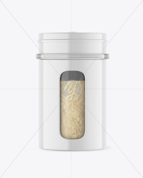 Glossy Spice Jar w/ Granulated Garlic Mockup