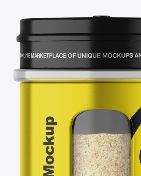 Metallic Spice Jar w/ Granulated Garlic Mockup