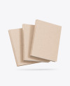 Three Kraft Paper Hardcover Books Mockup