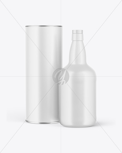 Ceramic Port Wine Bottle With Tube Mockup