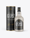 Ceramic Port Wine Bottle With Tube Mockup