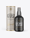 Ceramic Port Wine Bottle With Tube Mockup