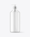 Clear Cosmetic Bottle with Pump Mockup