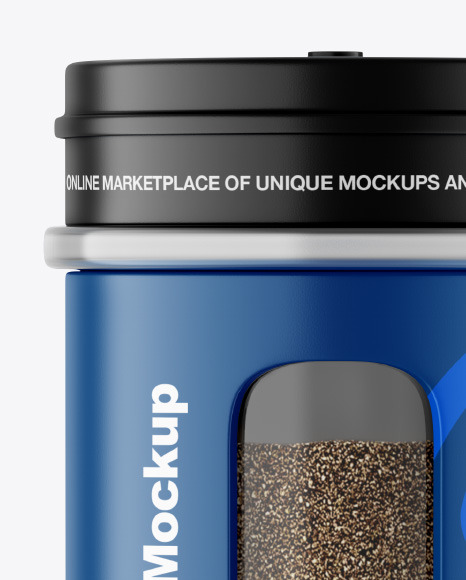 Matte Spice Jar w/ Black Pepper Mockup