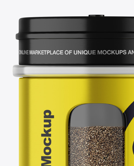 Metallic Spice Jar w/ Black Pepper Mockup