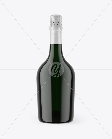 Dark Glass Champaign Bottle Mockup