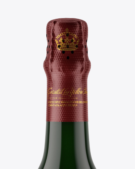 Dark Glass Champaign Bottle Mockup