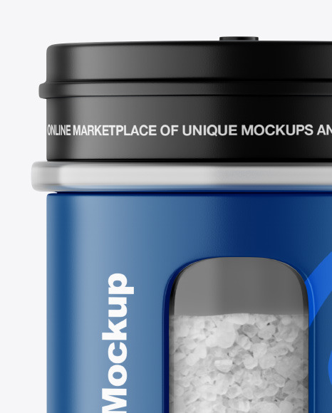 Matte Spice Jar w/ Salt Mockup