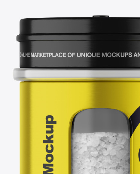 Metallic Spice Jar w/ Salt Mockup