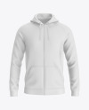 Raglan Full-Zip Hoodie Mockup - Front View