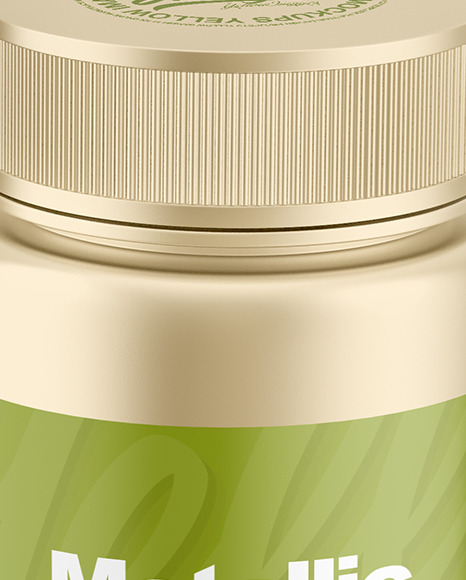 Metallic Pills Bottle w/ Kraft Paper Box Mockup Metallic Pills Bottle w/ Kraft Paper Box Mockup