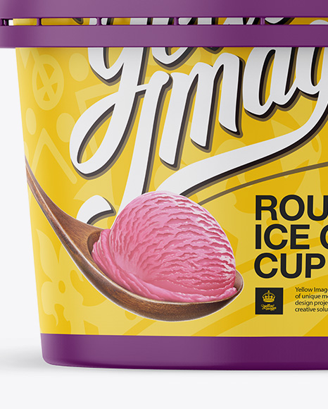 Matte Ice Cream Cup Mockup - Front View