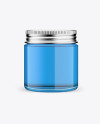 Clear Glass Cosmetic Jar Mockup - Front View