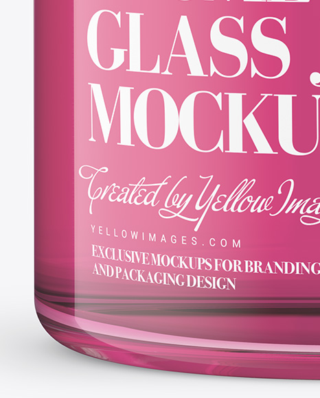 Clear Glass Cosmetic Jar Mockup - Front View