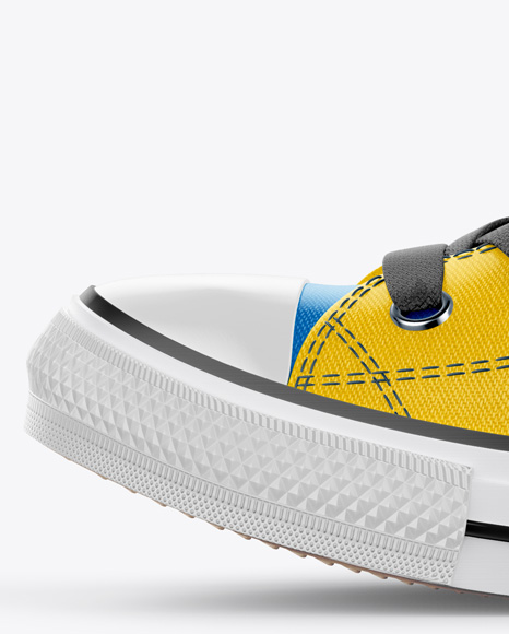 High-Top Canvas Sneaker Mockup - Side View