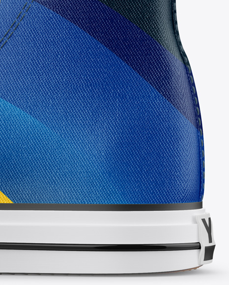 High-Top Canvas Sneaker Mockup - Side View