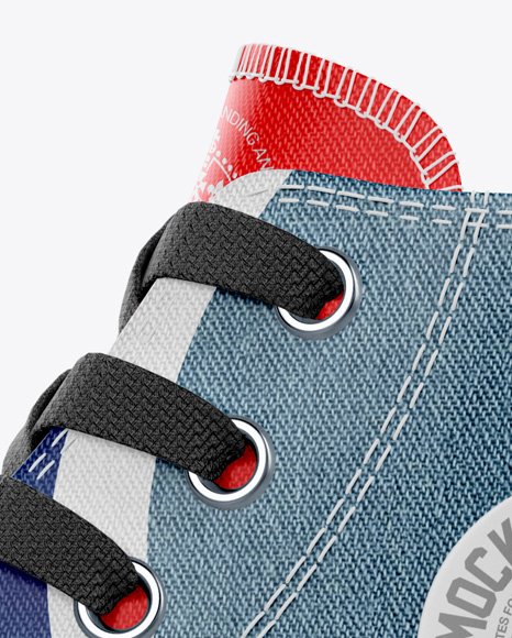 High-Top Canvas Sneaker Mockup - Side View