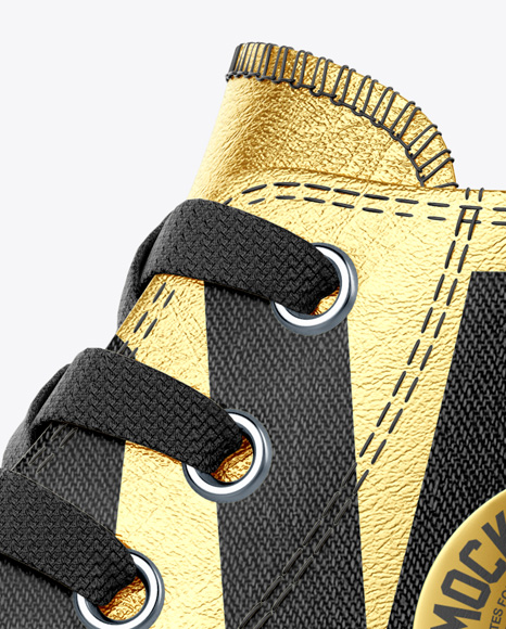 High-Top Canvas Sneaker Mockup - Side View