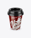 Glossy Coffee Cup Mockup (High-Angle Shot)