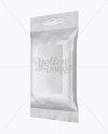 Glossy Wet Wipes Pack Mockup - Half Side View