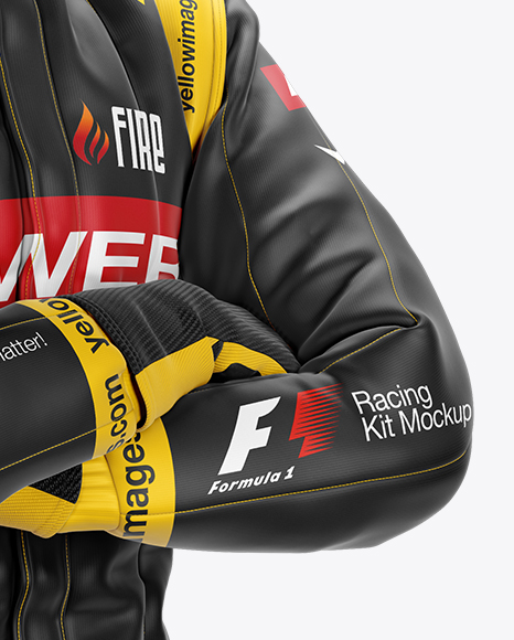 F1 Racing Kit Mockup - Half Side View