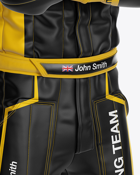 F1 Racing Kit Mockup - Half Side View